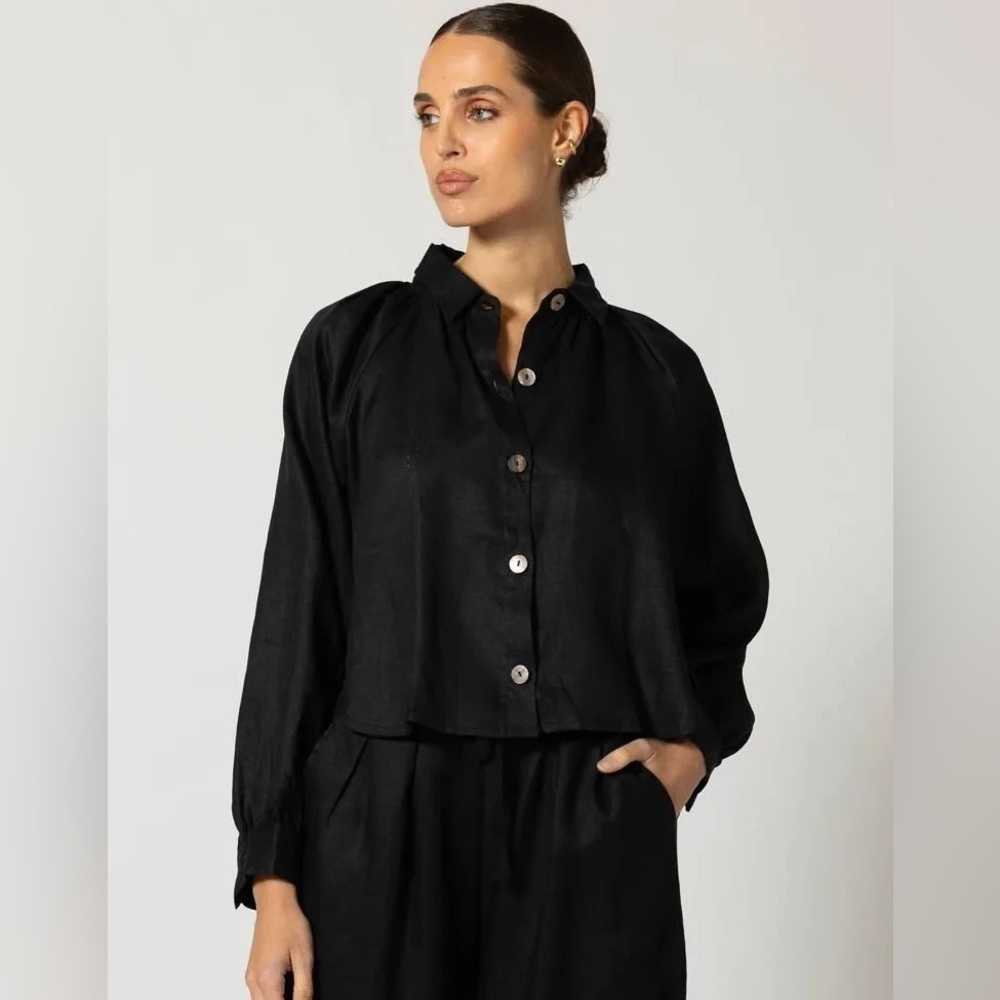 Cleobella Black Button Down Shirt